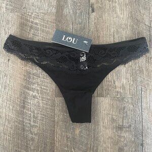 Lou Belle De Lou Lace Thong in Black Size Small NWT